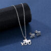 Wholesale Mother's Day Gift I Love You Heart Pendant Necklace Earrings Set