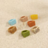 Wholesale Acrylic Geometric Colorful Square Broad Brim Ring