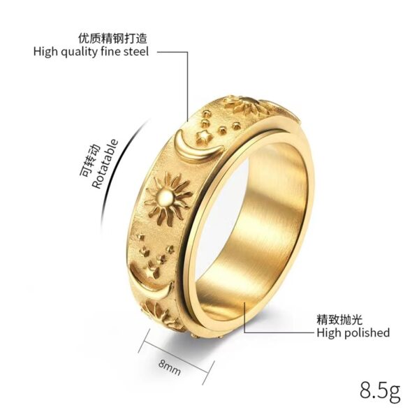 O1CN01KEIISD1wKs207qpTQ_3328226290-0-cib Wholesale Ring Stainless Steel Star Moon Sun Rotating Decompression OLY-RS-TongX001