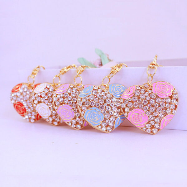 Wholesale Valentine's Day Creative Crystal Rose Alloy Keychain