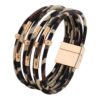 Wholesale Leopard Magnetic Buckle Leather Bracelet