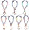 Wholesale Wooden Octagon Hand Silicone Beaded Wrist Keychain