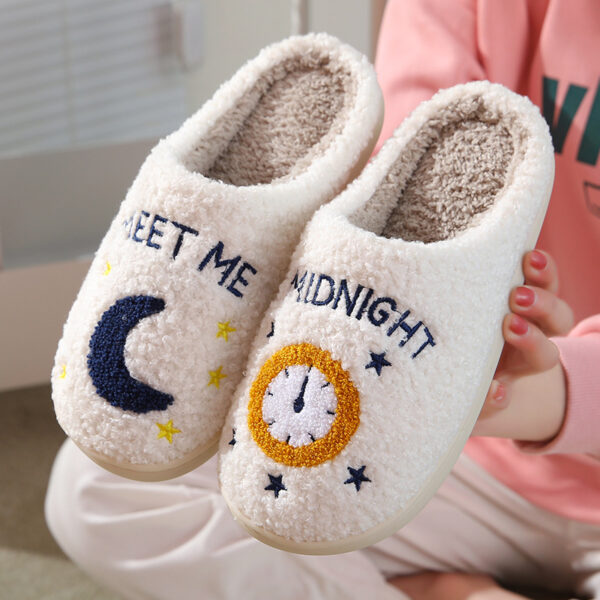 Wholesale Moon Good Night Warm Winter Soft Bottom Thickened Non-slip Cotton Slippers