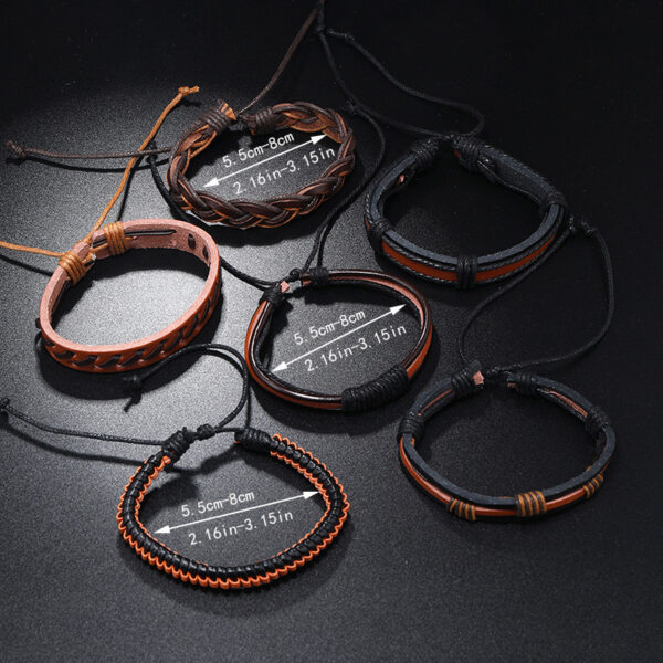 Wholesale Handwoven Multi-layered Vintage Men's Leather Bracelet