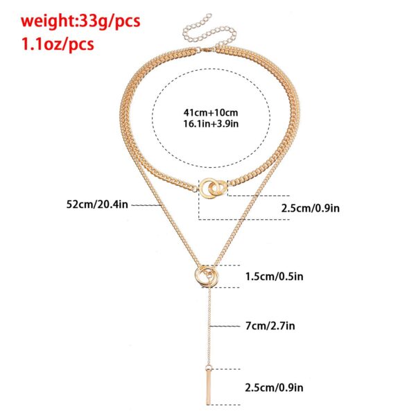Wholesale Double Circle Clavicle Chain Tassel Long Stick Pendant Necklaces