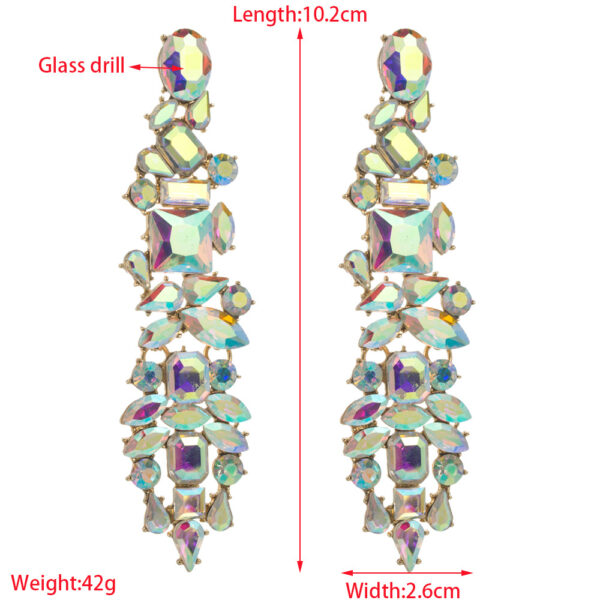 O1CN01KIy3jq2LDsWnLLvrw_2206398079659-0-cib Wholesale alloy fashion colored diamonds Long multi-layer tassel earrings