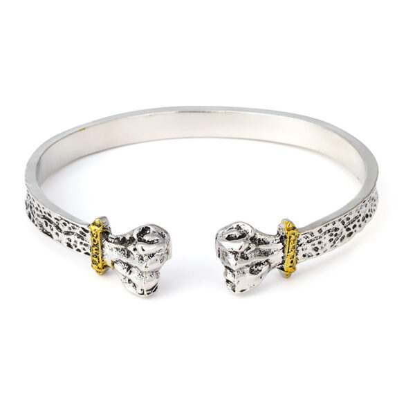 O1CN01KJI01Q27qti1aNHy2_2200619667849-0-cib Wholesale Power in Hand Silver Solid Open Bracelet