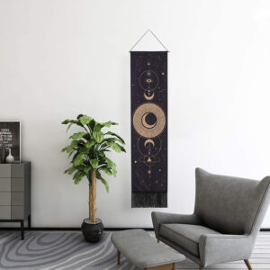 Moon Stars-Black / 32.5x130cm