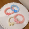 Wholesale Cheese Cheese Bow Fabric Intestine Hair Tie