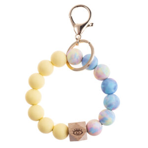 1 yellow camouflage silicone bead lobster bracelet keychain