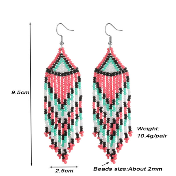 Wholesale Colorful Rice Beads Tassel Earrings