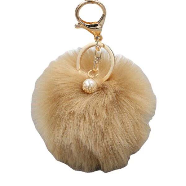 Wholesale Pearl 8cm Fur Ball Keychain