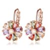 Wholesale Flower Colored Zircon Earrings