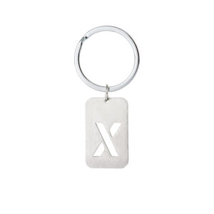 Military card hollow-out letter keychain-X