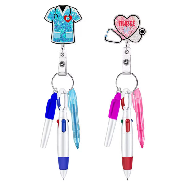 Wholesale Nurse Pen Set Retractable Badge Reel Keychain