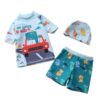 Wholesale Boys Two-Piece Polyester Swimwear 3-Piece Set