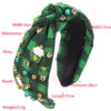 Wholesale St. Patrick's Day Plaid Fabric Diamond Headband