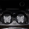 Wholesale Butterfly Diamond  PU Car Tea Coaster