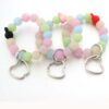 Wholesale Bohemian Transparent Printed Silicone Apple Wrist Keychain