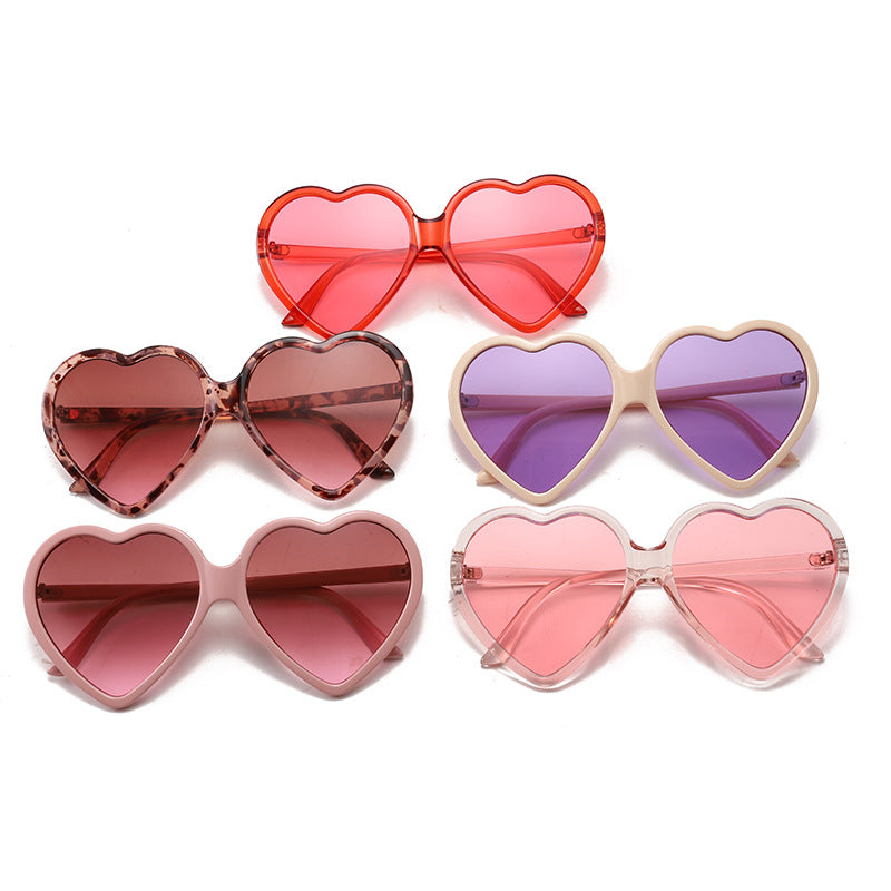 Wholesale Pink Heart Full Frame Vintage Sunglasses AC