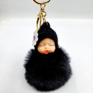 Black / Golden chain Buckle (8cm fur ball)