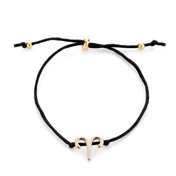 Wholesale Twelve Constellation Adjustable Black Cord Bracelet