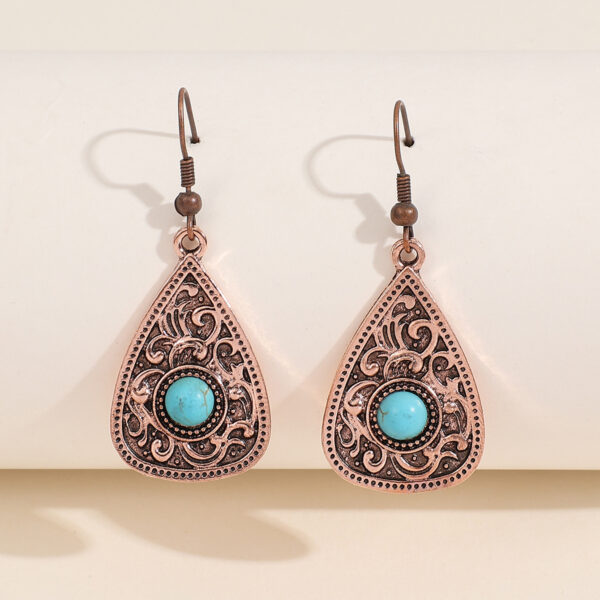 O1CN01KbtENH1qyMWheOUSB_2206372095564-0-cib Wholesale Teardrop Turquoise Alloy Earrings