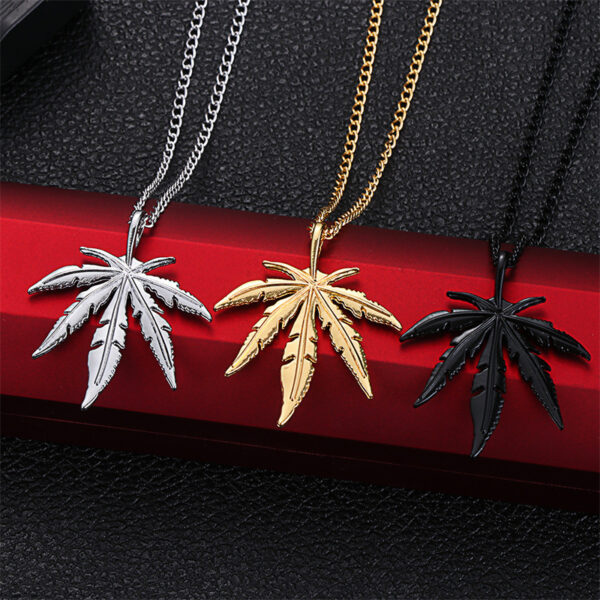 Wholesale Titanium Steel Maple Leaf Men's Metal Necklaces