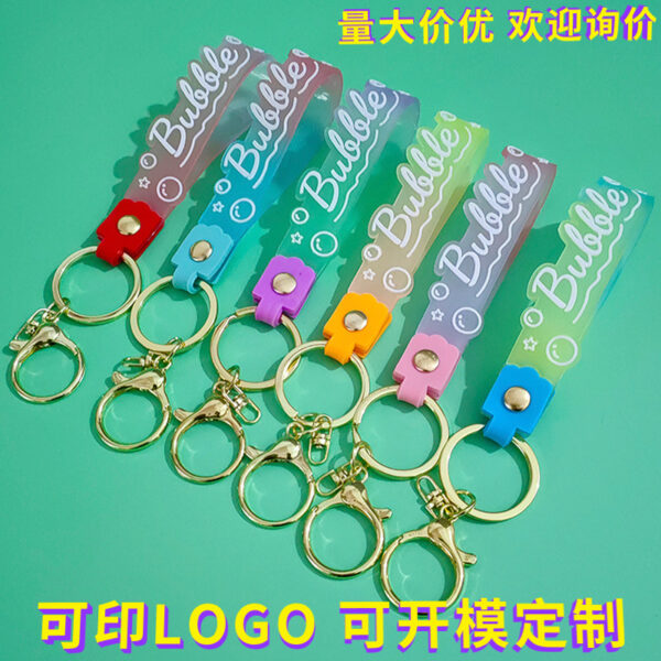 Wholesale Candy Color Lanyard PVC Keychains