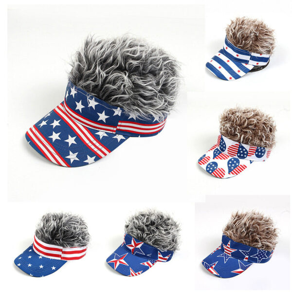 Wholesale United States Independence Day Stars Striped American Flag Wig Baseball Cotton Hat
