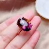 Wholesale Copper Oval Purple Gemstone Rings