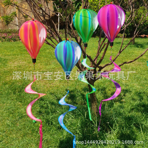 Wholesale Hot Sale Rainbow Hot Air Balloon National Flag Outdoor Decoration Windmill