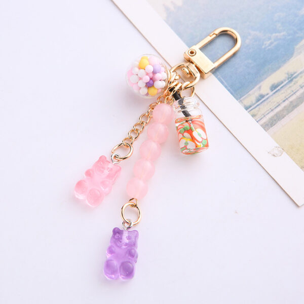 Wholesale Candy Bears Iridescent Gummy Candy Crystal Keychains