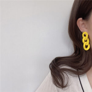 0634 yellow chain ear clip Pearl Spring ear clip