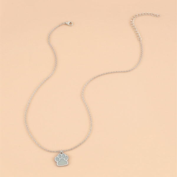 Wholesale Luminous Dog Paws Stainless Steel Necklaces