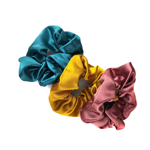 Wholesale Solid Color Satin Fabric Hair Scrunchies
