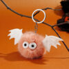 Wholesale Halloween Bat Plush Pom Keychain
