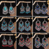 Wholesale Vintage Bohemian Tassel Turquoise Earrings