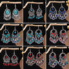 Wholesale Vintage Bohemian Tassel Turquoise Earrings