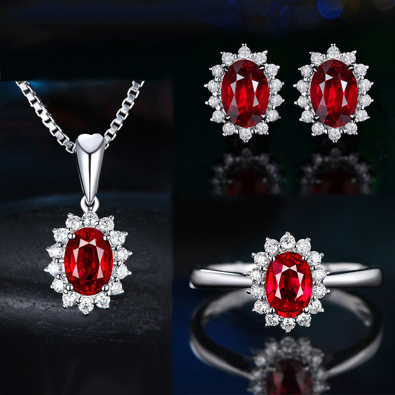 Wholesale Jewelry Full Diamond Sapphire Copper Earrings