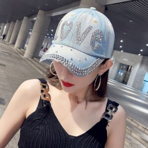 Love Rhinestone Light Blue / Adjustable