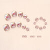 Wholesale White French Cute Pink Butterfly Feet Nail Stickers