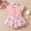 Wholesale Baby Sleeveless Flower Cotton Baby Clothes