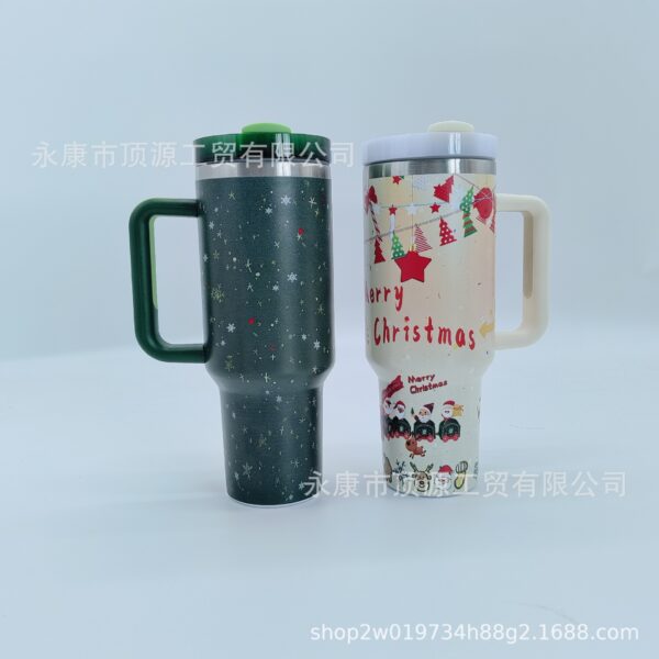 Wholesale Tumbler Christmas Stainless Steel Printed Car Straw Water Cups Ice Bullies Cup