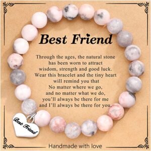 Best friend card + pink zebra love bracelet