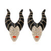 Wholesale Halloween Horn Witch Alloy Diamond Oil Dripping Earrings