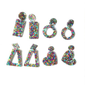 Wholesale Valentine's Day Geometric Rectangular Trapezoid Love Acrylic Stud Earrings