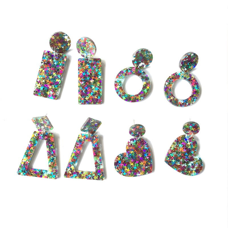 Wholesale Valentine's Day Geometric Rectangular Trapezoid Love Acrylic Stud Earrings