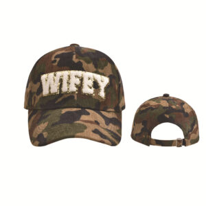 Style 2-camouflage WIFEY corduroy baseball cap / Adjustable