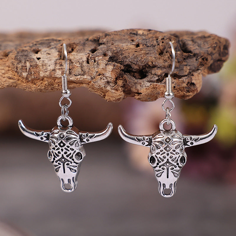 Wholesale Western Bullhead Alloy Earrings